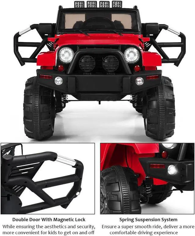 Alt view image 5 of 7 - SlickBlue 12V Kids Remote Control Riding Truck Car with LED Lights