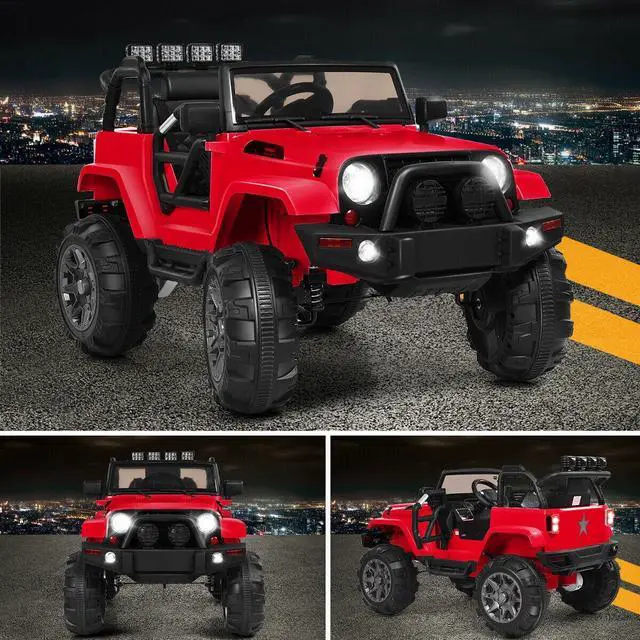 Alt view image 3 of 7 - SlickBlue 12V Kids Remote Control Riding Truck Car with LED Lights