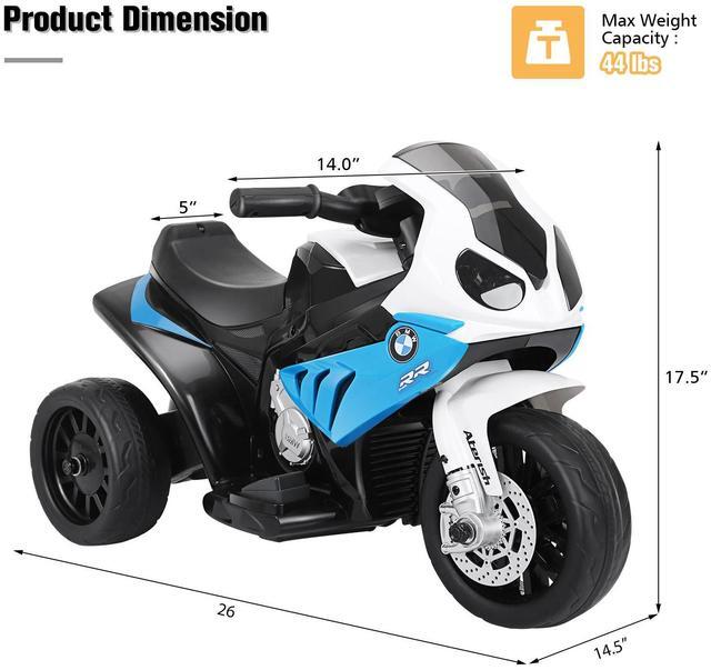 Alt view image 4 of 7 - SlickBlue 6V Kids 3 Wheels Riding BMW Licensed Electric Motorcycle
