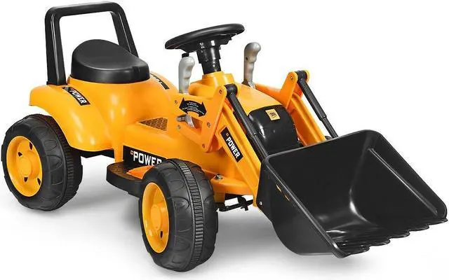 Main image of SlickBlue Kids Ride On Excavator Digger 6V Battery Powered Tractor-Yellow