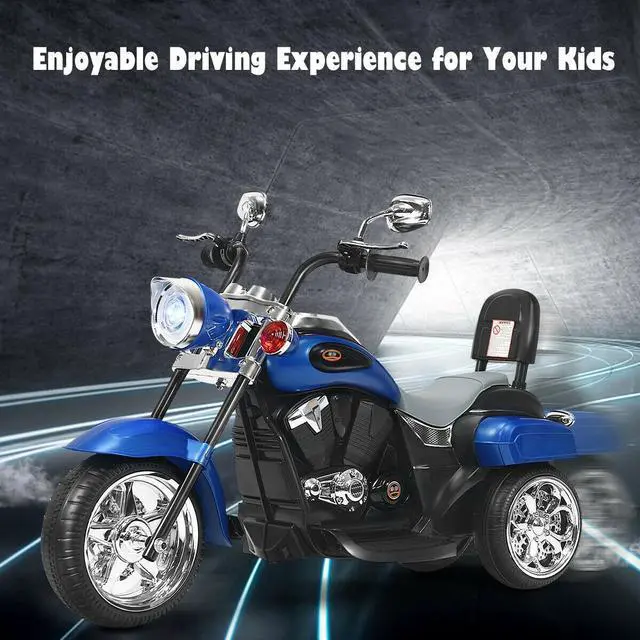 Alt view image 3 of 7 - SlickBlue 6V 3 Wheel Kids Motorcycle