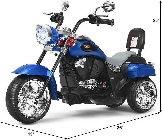 Alt view image 5 of 7 - SlickBlue 6V 3 Wheel Kids Motorcycle