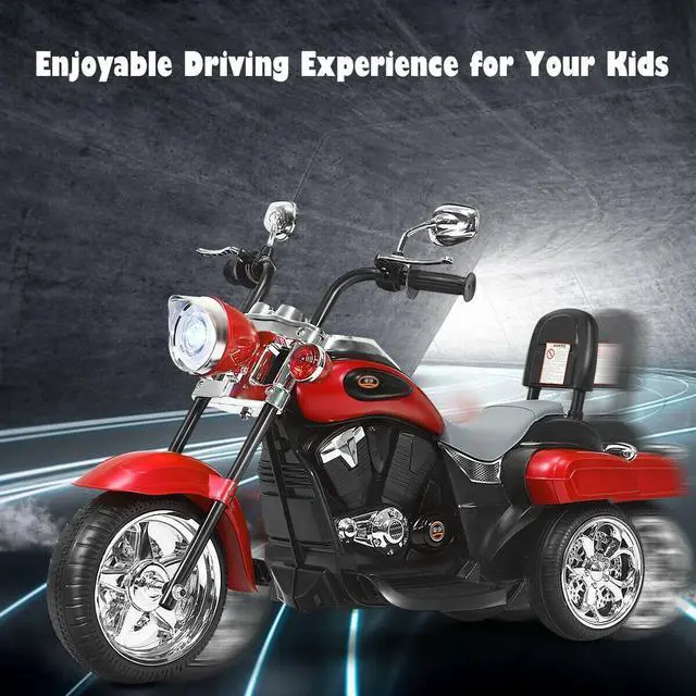 Alt view image 3 of 7 - SlickBlue 6V 3 Wheel Kids Motorcycle