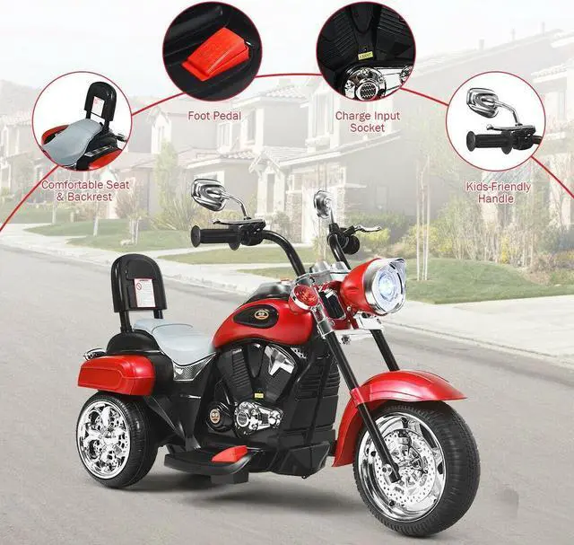 Alt view image 6 of 7 - SlickBlue 6V 3 Wheel Kids Motorcycle