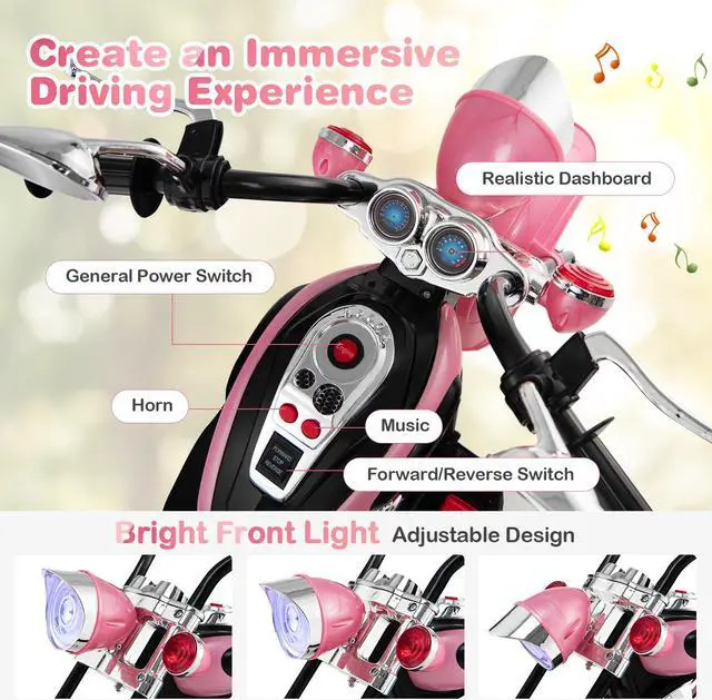 Alt view image 6 of 7 - SlickBlue 6V 3 Wheel Kids Motorcycle