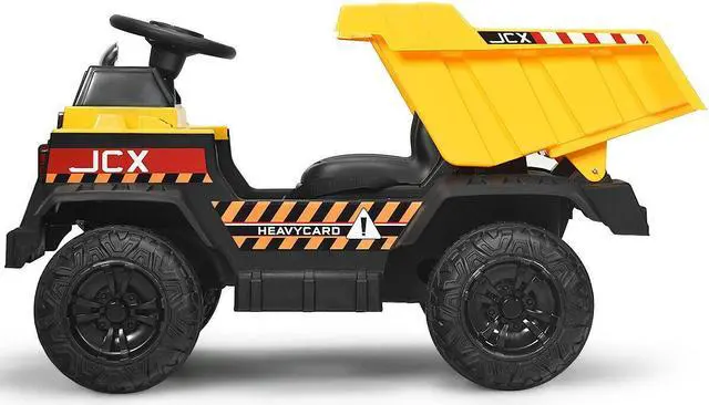 Alt view image 4 of 7 - SlickBlue 12V Battery Kids Ride On Dump Truck with Electric Bucket and Dump Bed-Yellow