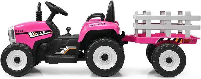 Alt view image 4 of 7 - SlickBlue 12V Ride on Tractor with 3-Gear-Shift Ground Loader for Kids 3+ Years Old