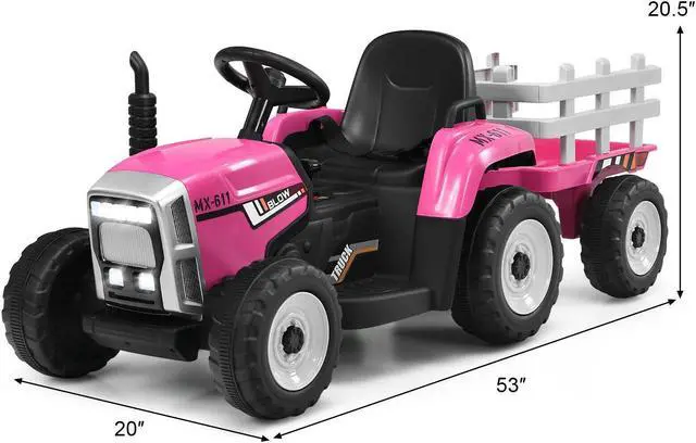 Alt view image 5 of 7 - SlickBlue 12V Ride on Tractor with 3-Gear-Shift Ground Loader for Kids 3+ Years Old