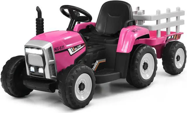Alt view image 6 of 7 - SlickBlue 12V Ride on Tractor with 3-Gear-Shift Ground Loader for Kids 3+ Years Old