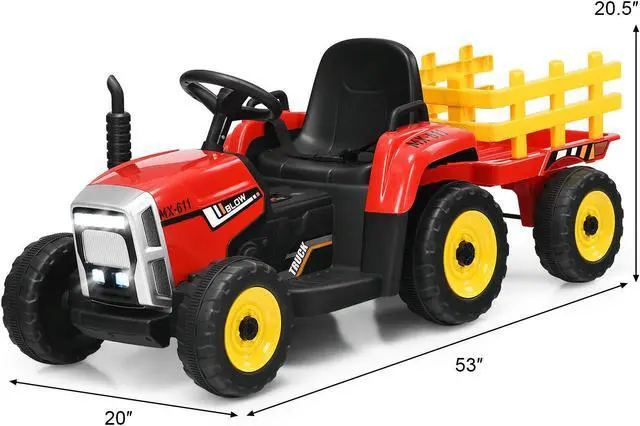 Alt view image 5 of 7 - SlickBlue 12V Ride on Tractor with 3-Gear-Shift Ground Loader for Kids 3+ Years Old