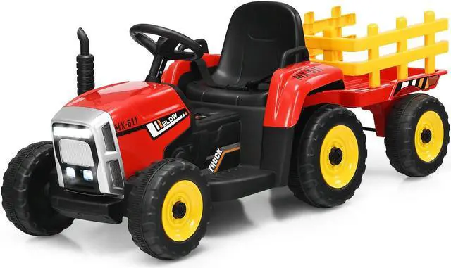Alt view image 6 of 7 - SlickBlue 12V Ride on Tractor with 3-Gear-Shift Ground Loader for Kids 3+ Years Old