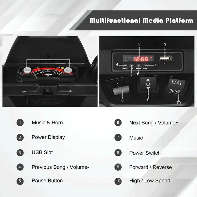 Alt view image 6 of 7 - SlickBlue 12V Kids Ride on ATV with LED Lights and Treaded Tires and LED lights