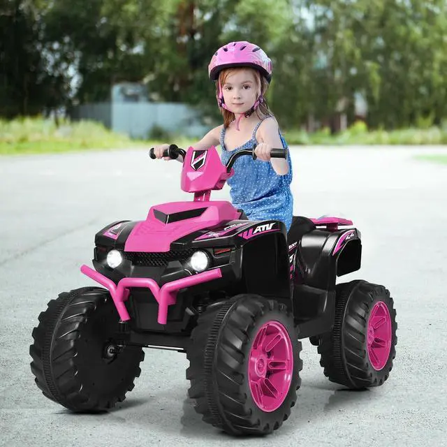 Alt view image 2 of 7 - SlickBlue 12V Kids Ride on ATV with LED Lights and Treaded Tires and LED lights
