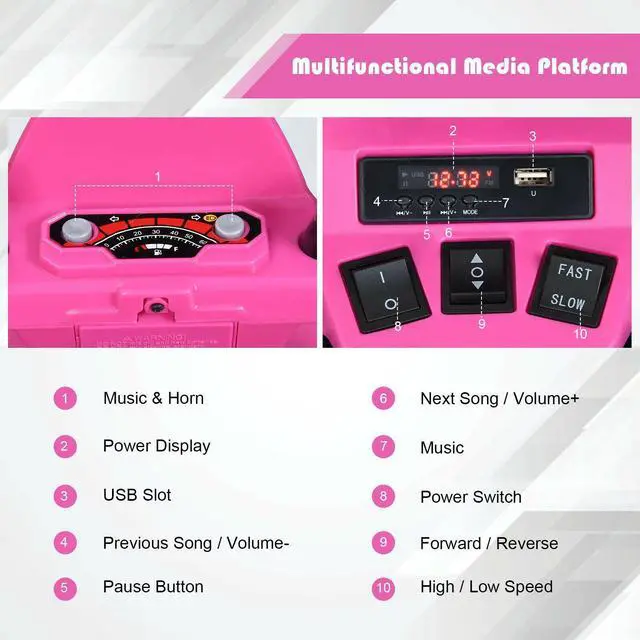 Alt view image 6 of 7 - SlickBlue 12V Kids Ride on ATV with LED Lights and Treaded Tires and LED lights