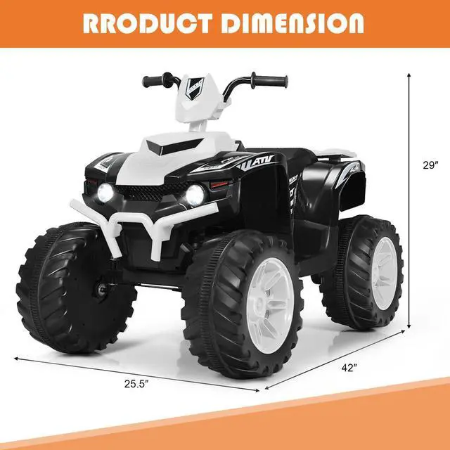 Alt view image 4 of 7 - SlickBlue 12V Kids Ride on ATV with LED Lights and Treaded Tires and LED lights