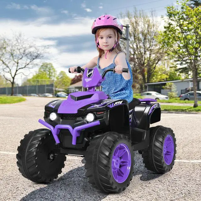 Alt view image 2 of 7 - SlickBlue 12V Kids Ride on ATV with LED Lights and Treaded Tires and LED lights