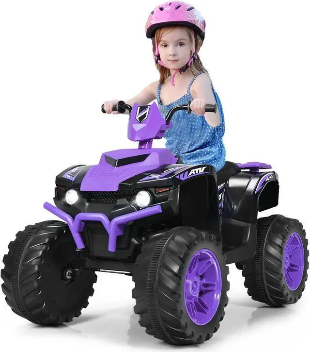 Alt view image 5 of 7 - SlickBlue 12V Kids Ride on ATV with LED Lights and Treaded Tires and LED lights