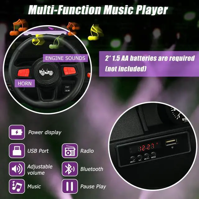 Alt view image 6 of 7 - SlickBlue 12V Kids Ride-on Jeep Car with 2.4 G Remote Control