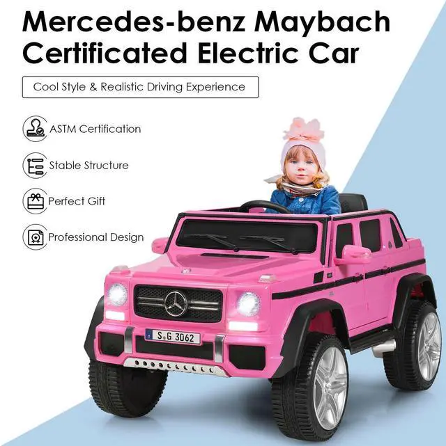 Alt view image 6 of 7 - SlickBlue 12V Licensed Mercedes-Benz Kids Ride On Car