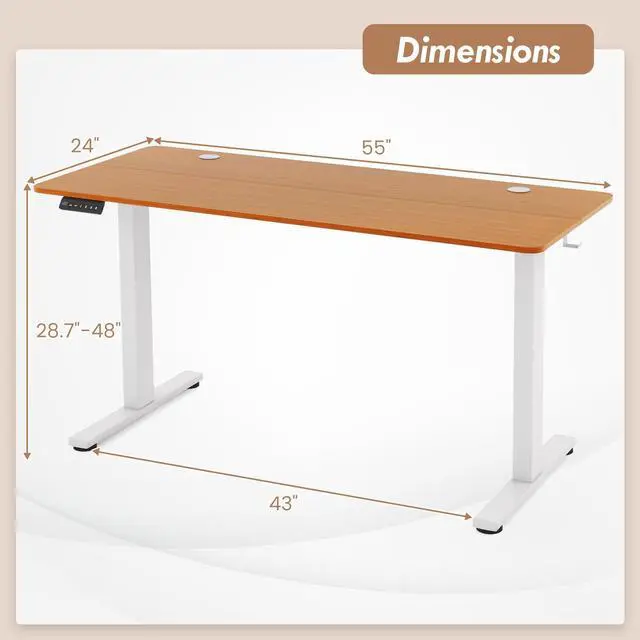 Alt view image 4 of 7 - SlickBlue  Sit Stand Home Office Desk with 3 Memory Height Settings