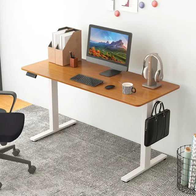 Alt view image 2 of 7 - SlickBlue  Sit Stand Home Office Desk with 3 Memory Height Settings