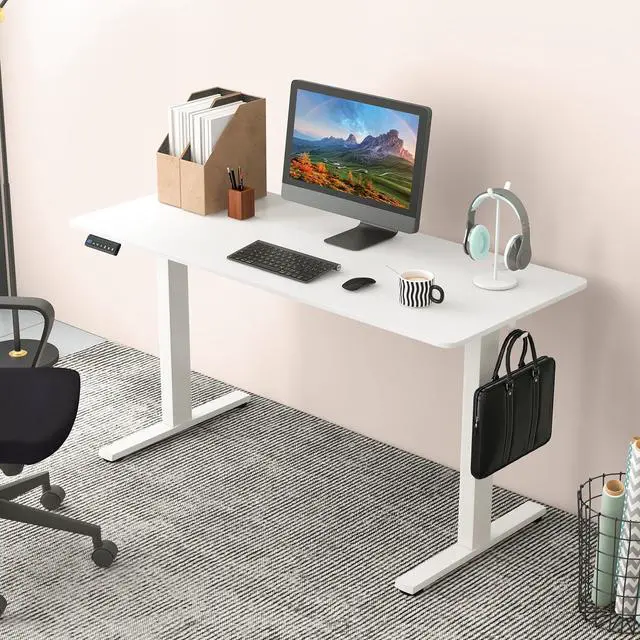 Alt view image 2 of 7 - SlickBlue  Sit Stand Home Office Desk with 3 Memory Height Settings