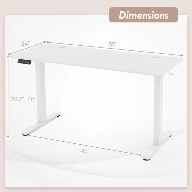 Alt view image 4 of 7 - SlickBlue  Sit Stand Home Office Desk with 3 Memory Height Settings