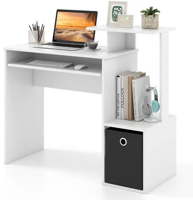 Alt view image 4 of 7 - SlickBlue Space-saving Computer Desk with Pull-out Keyboard Tray