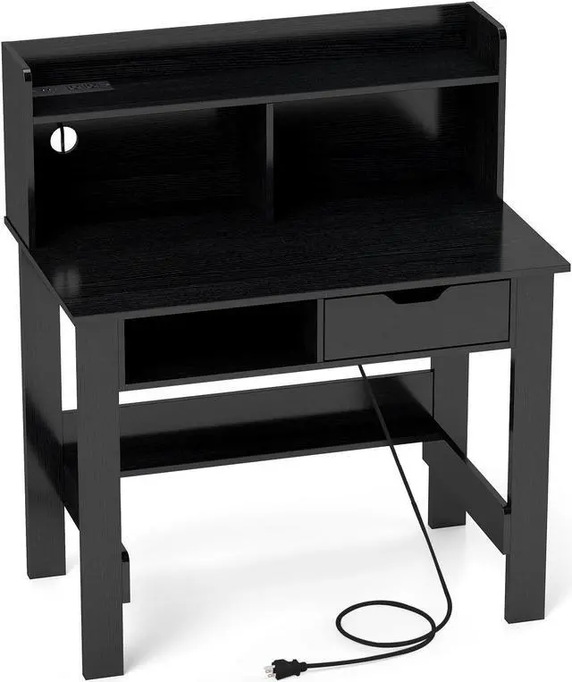 Main image of SlickBlue Computer Desk with Power Outlets USB Ports and Type-C