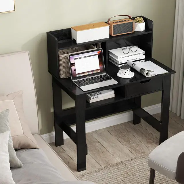 Alt view image 3 of 7 - SlickBlue Computer Desk with Power Outlets USB Ports and Type-C