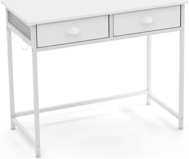 Main image of SlickBlue Space Saving Home Office Desk with 2 Fabric Drawers and 4 Hanging Hooks