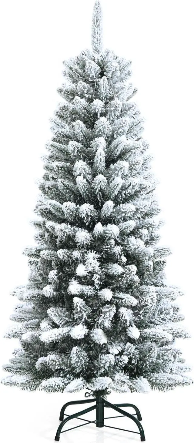Main image of SlickBlue Snow-Flocked Hinged Artificial Christmas Pencil Tree with Mixed Tips