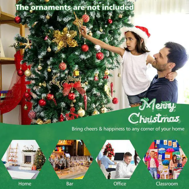 Alt view image 2 of 7 - SlickBlue  Pre-Lit Snowy Upside Down Christmas Tree 1100 Tips
