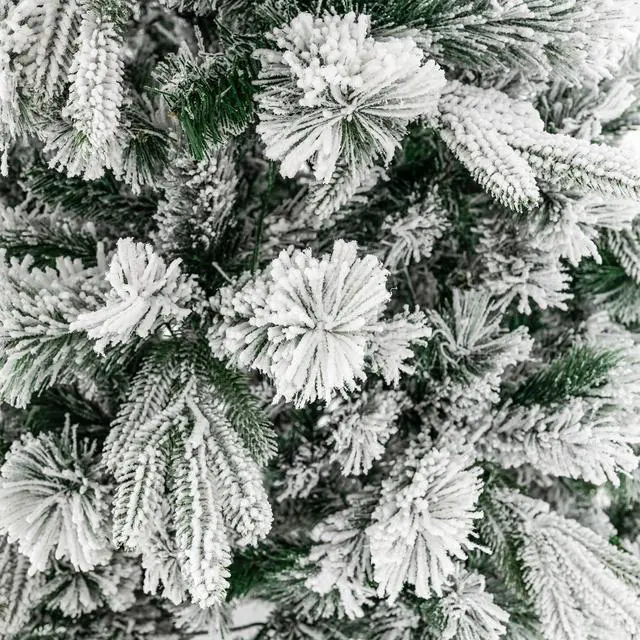 Alt view image 7 of 7 - SlickBlue Flocked Christmas Tree with 250 Warm White LED Lights and 752 Mixed Branch Tips