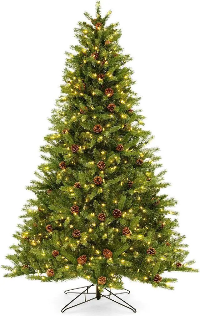 Alt view image 2 of 7 - SlickBlue Artificial Christmas Tree with Pine Cones and Adjustable Brightness