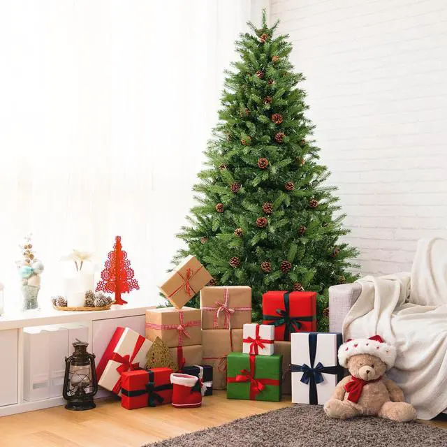 Alt view image 4 of 7 - SlickBlue Artificial Christmas Tree with Pine Cones and Adjustable Brightness