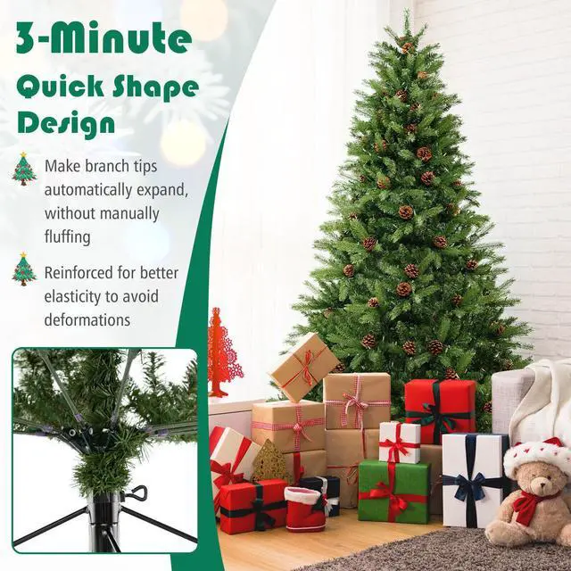 Alt view image 6 of 7 - SlickBlue Artificial Christmas Tree with Pine Cones and Adjustable Brightness
