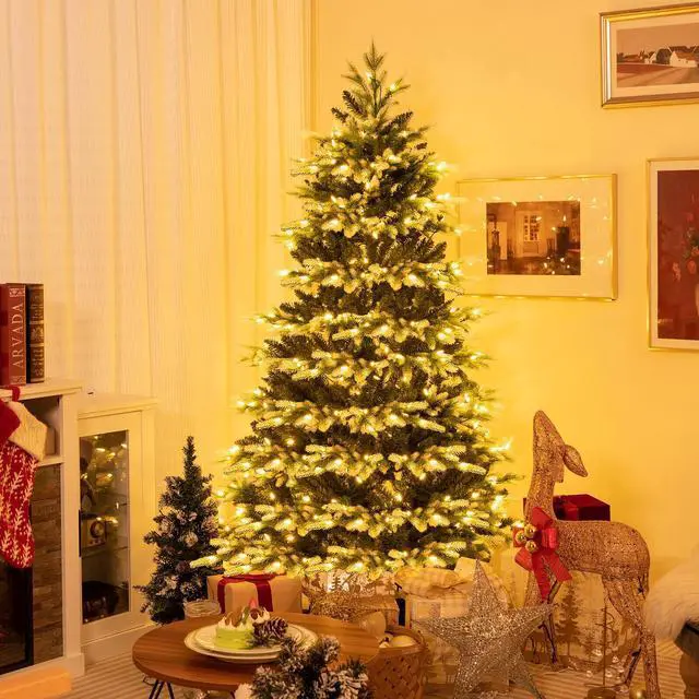 Alt view image 2 of 7 - SlickBlue Hinged Christmas Tree with 350 LED Lights Remote Control