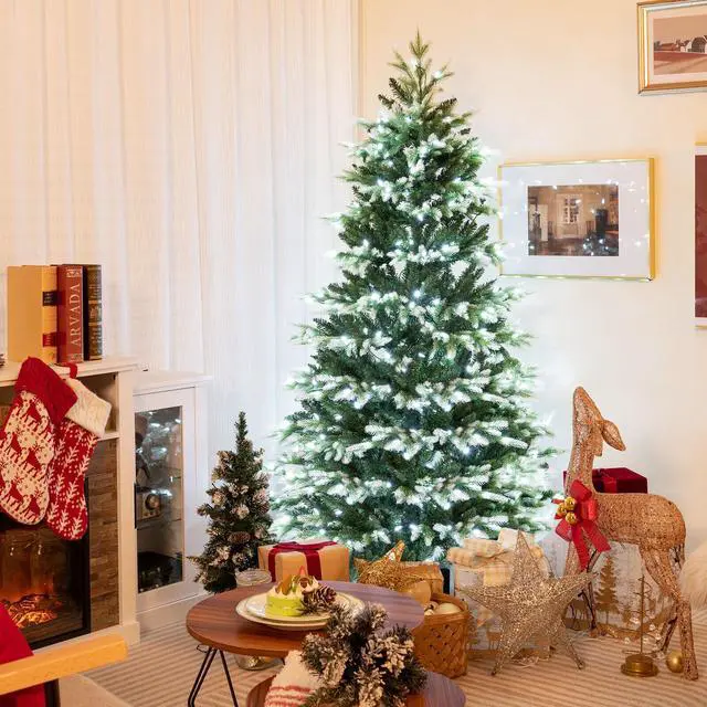 Alt view image 3 of 7 - SlickBlue Hinged Christmas Tree with 350 LED Lights Remote Control