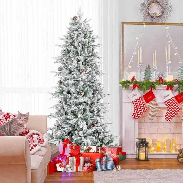 Alt view image 2 of 7 - Pre-Lit Artificial Christmas Tree with LED Lights for Festive Home Display