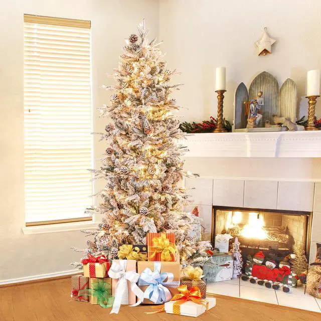 Alt view image 3 of 7 - Pre-Lit Artificial Christmas Tree with LED Lights for Festive Home Display