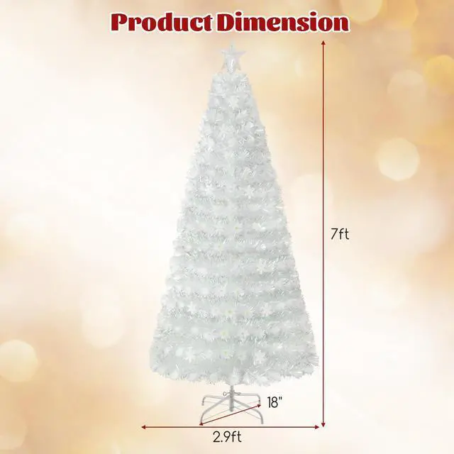 Alt view image 4 of 6 - SlickBlue Pre-Lit White Artificial Christmas Tree with Iridescent Leaves