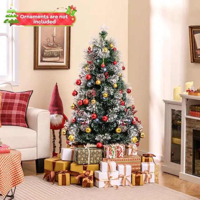 Alt view image 2 of 7 - SlickBlue Flocked Christmas Tree with 8 Lighting Modes