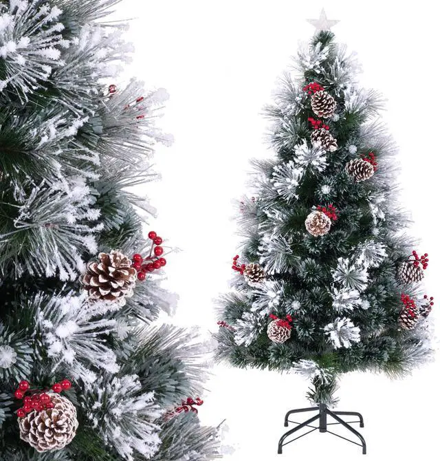 Alt view image 4 of 7 - SlickBlue Flocked Christmas Tree with 8 Lighting Modes