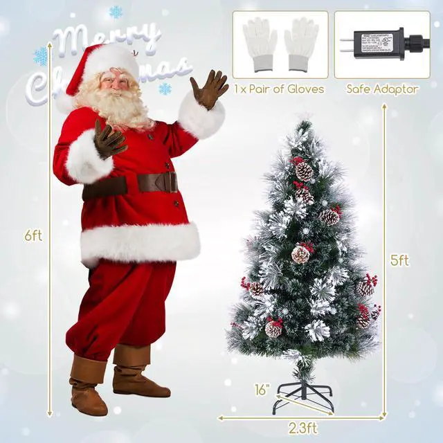 Alt view image 5 of 7 - SlickBlue Flocked Christmas Tree with 8 Lighting Modes