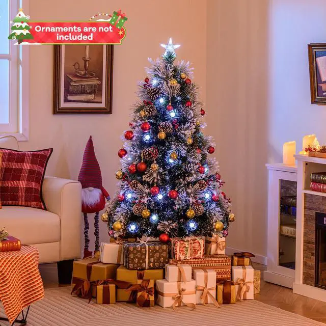Alt view image 3 of 7 - SlickBlue Flocked Christmas Tree with 8 Lighting Modes