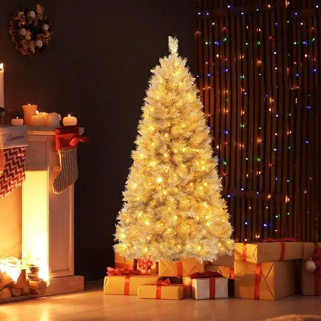 Alt view image 3 of 7 - SlickBlue Artificial Xmas Tree with Branch Tips and Warm White LED Lights