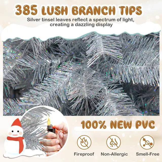 Alt view image 6 of 7 - SlickBlue Artificial Xmas Tree with Branch Tips and Warm White LED Lights