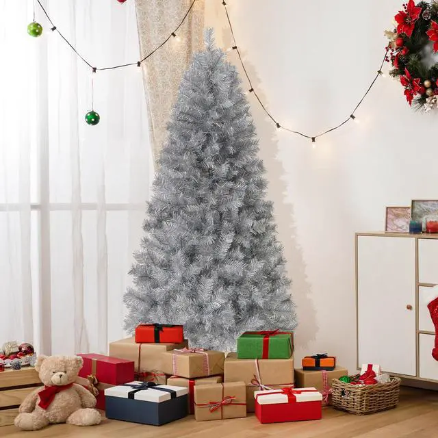 Alt view image 2 of 7 - SlickBlue Pre-Lit Artificial Xmas Tree with Full Branch Tips and Warm LED Lights