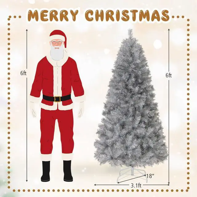 Alt view image 5 of 7 - SlickBlue Pre-Lit Artificial Xmas Tree with Full Branch Tips and Warm LED Lights